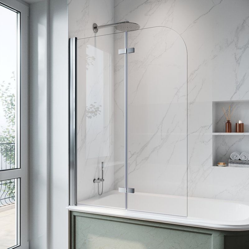 140cm, 270°rotating silent corner bathtub folding screen,Silver