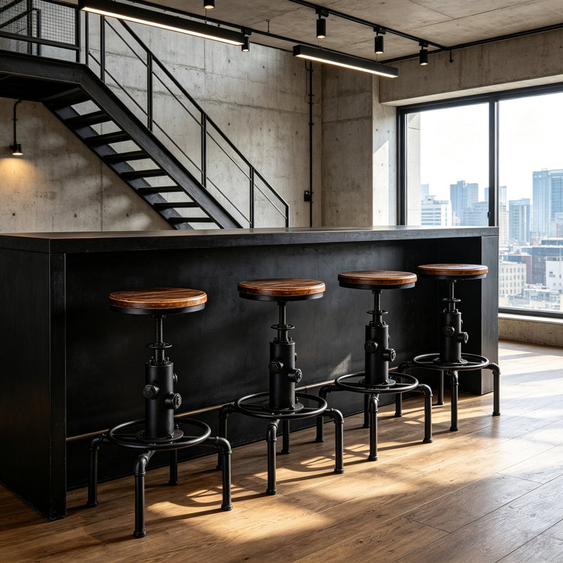 Tabouret de bar Dicot, Brun / Noir, 2