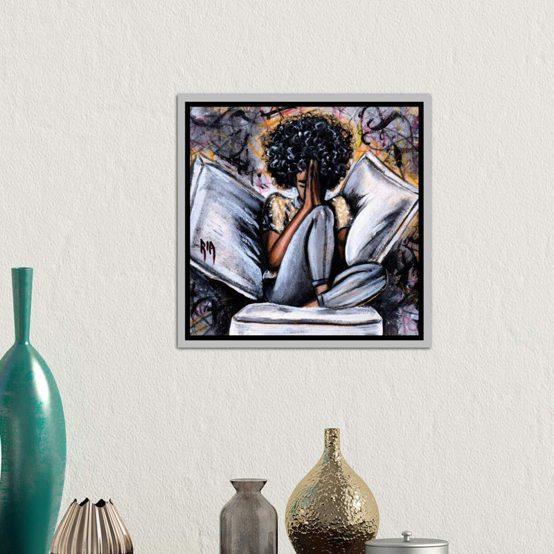 «All I Have ...» par l'artiste Ria - reproduction, H 37 po x l 37 po, Toile avec cadre photo, Argent argent
