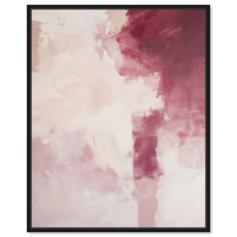 «Rose Mist I Canvas Pastel Abstracts» par Art Remedy, Cadre flottant noir, H 25 po x l 21 po
