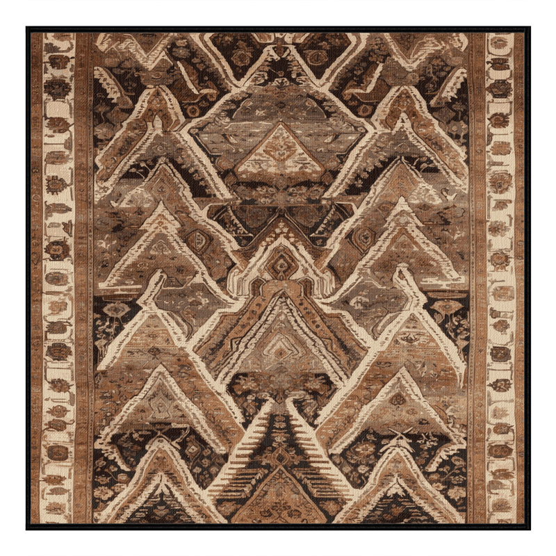 Tapis brun lavable à la machine, Carré 3 pi