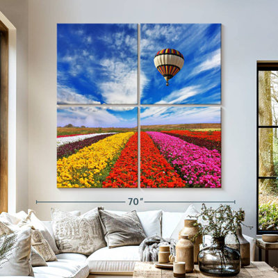 Alvord Balloon Over Flower Field