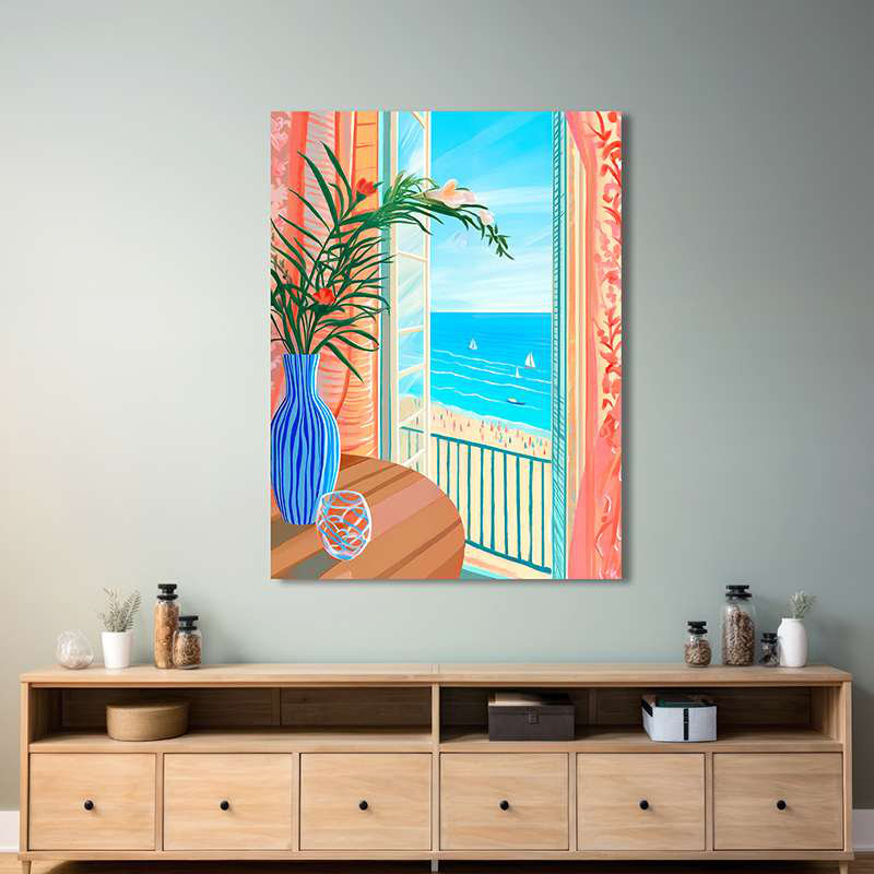 Window With A View, St. Tropez by Hernan Navarro - Wrapped Canvas Print