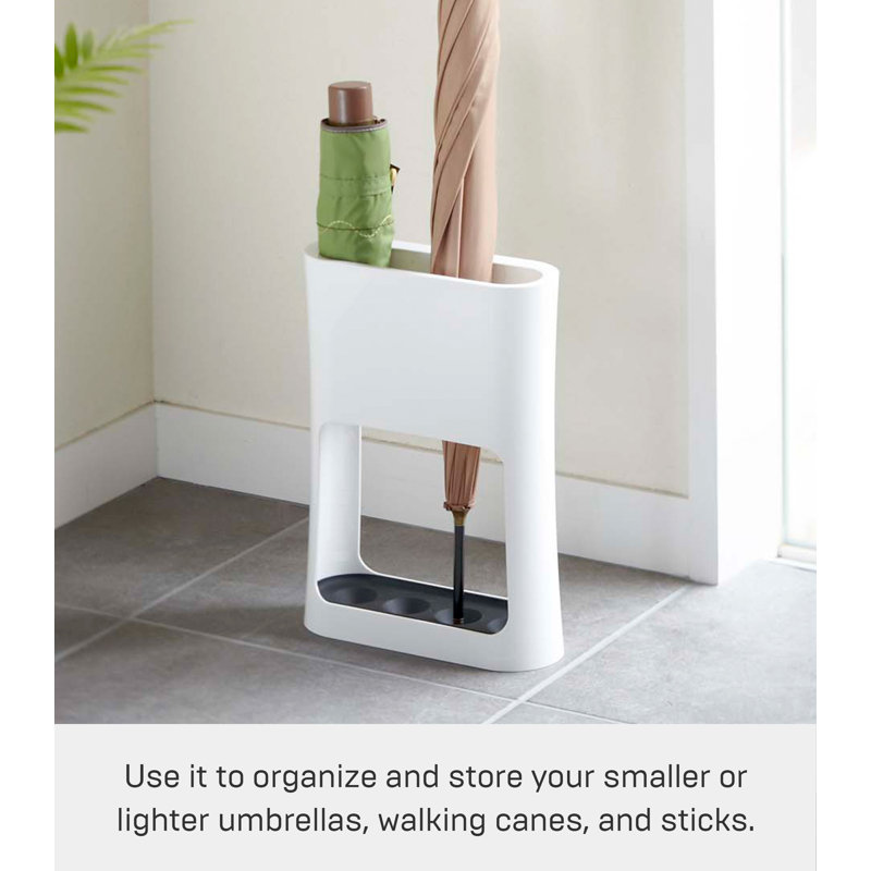 Oval Umbrella Stand, ABS Plastic, Can Hold up to 4 Umbrellas, White