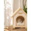Niche pour chien d'intérieur moderne en bois avec coussin - Mobilier élégant pour petits chiens et chats