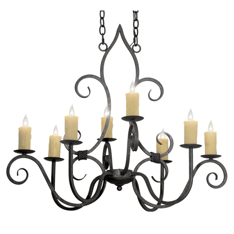 Lustre oblong 8 lumières L 36 po Clifton