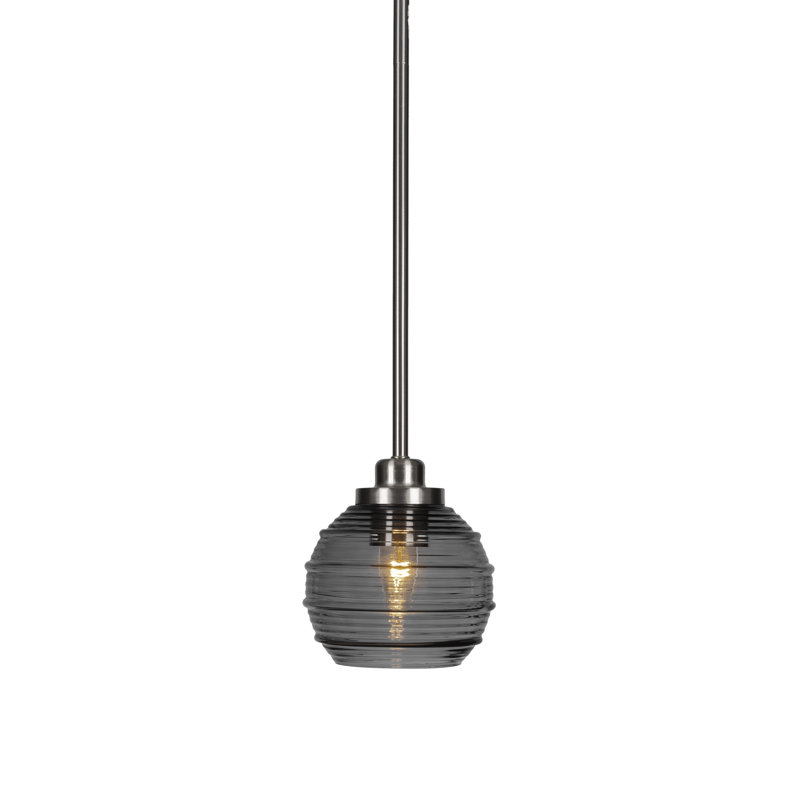 Mini-luminaire suspendu 1 lumière Odyssey, Nickel brossé, Noir