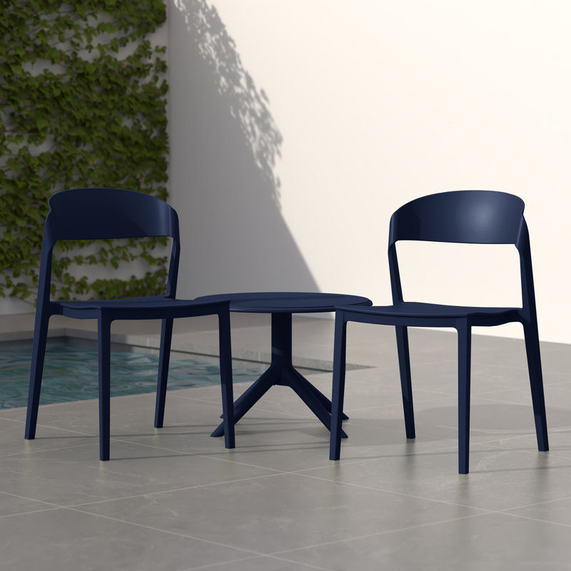 Ensemble de 2 chaises de patio empilables, Navy