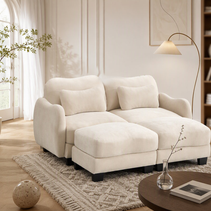 Canapé Chenille, Beige Chenille