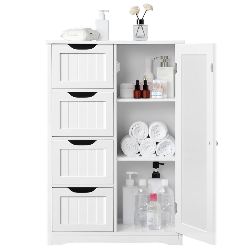 Modern Freestanding Bathroom Cabinet, White