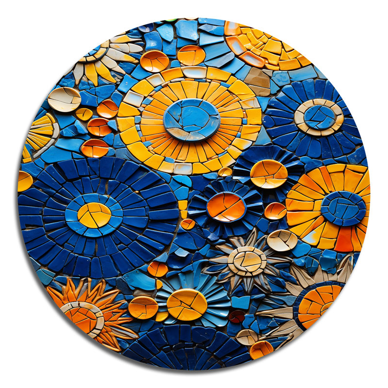 Dendron - Art géométrique rond en métal, H 23 po x l 23 po