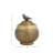 Feliberto Round Hammered Metal Container with Bird Finial