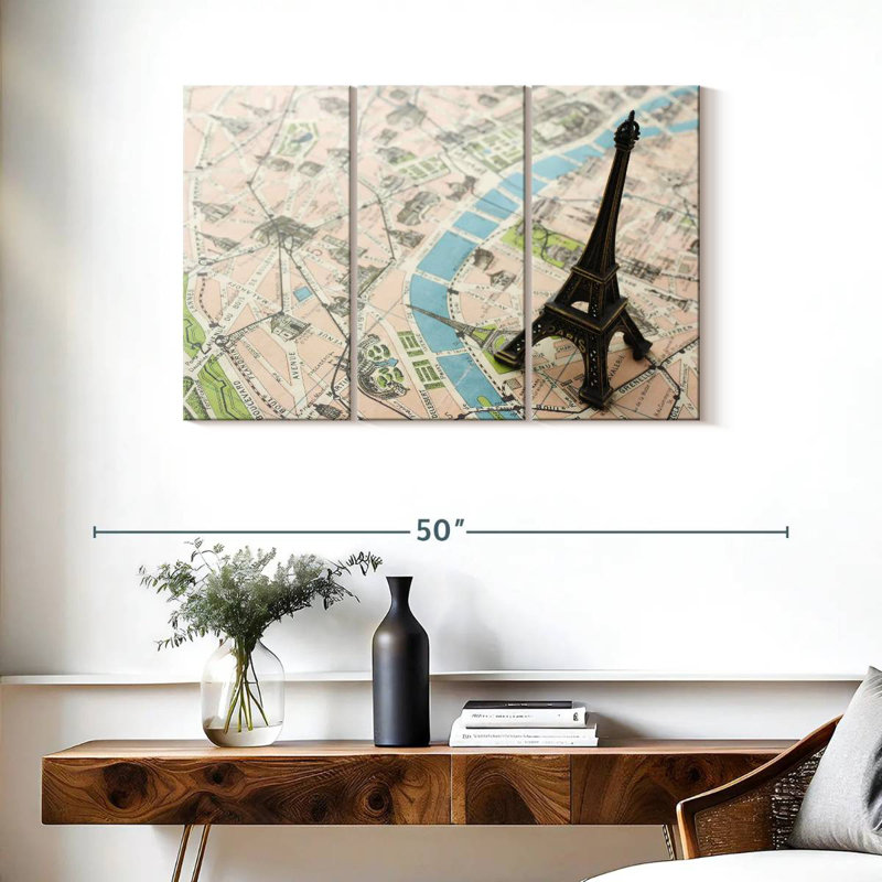 Carte de Paris, Tour Eiffel, Aliaz, H 24 po x l 38 po