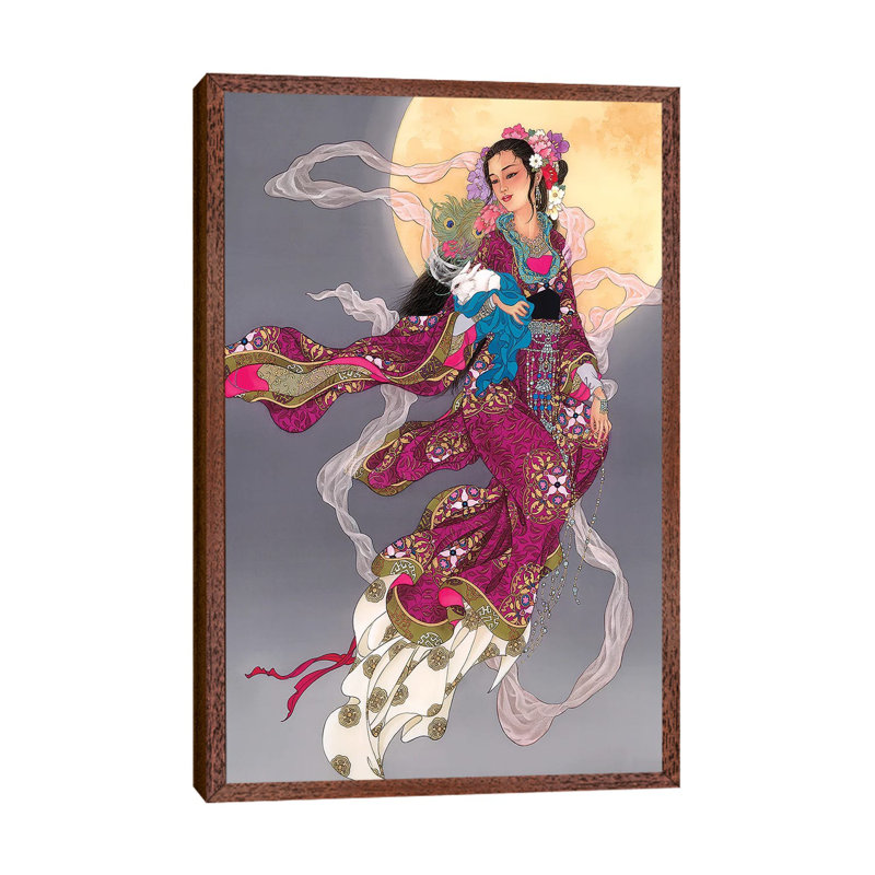 Moonrising - Painting on Canvas, 66.04 cm H x 45.72 cm W, Classic Brown Wood Framed
