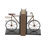 Metal Weathered Bike Decorative Black Bookends