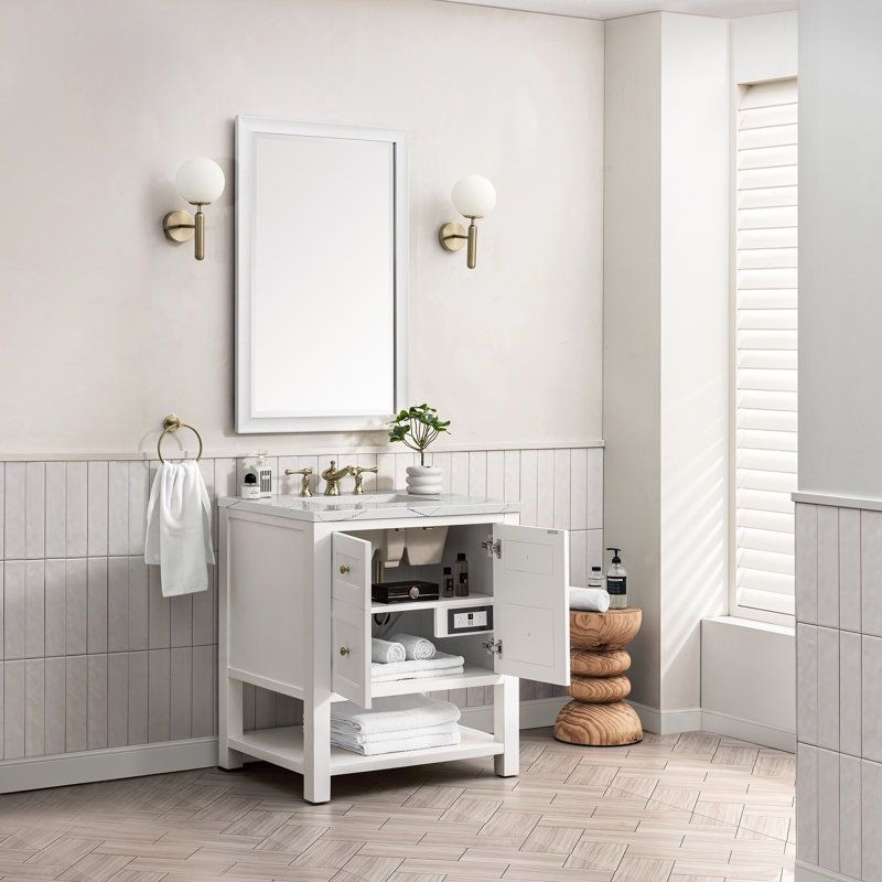 Breckenridge 30'' W Single Vanity, Ethereal Noctis, Bright White, 8" Widespread