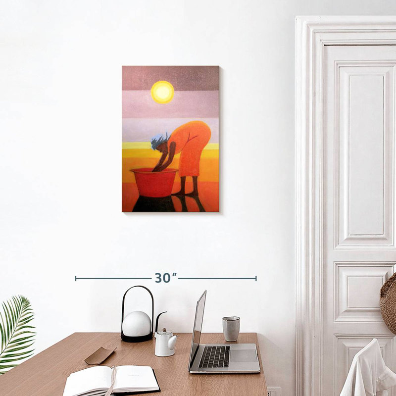 Leisha The Red Bucket, 24" H x 16" W