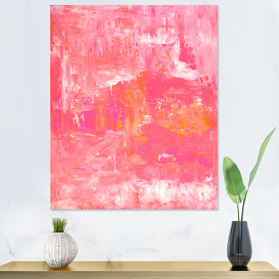 Orange And Pink Abstract Art Colorfields - Modern & Contemporary Canvas Wall Decor