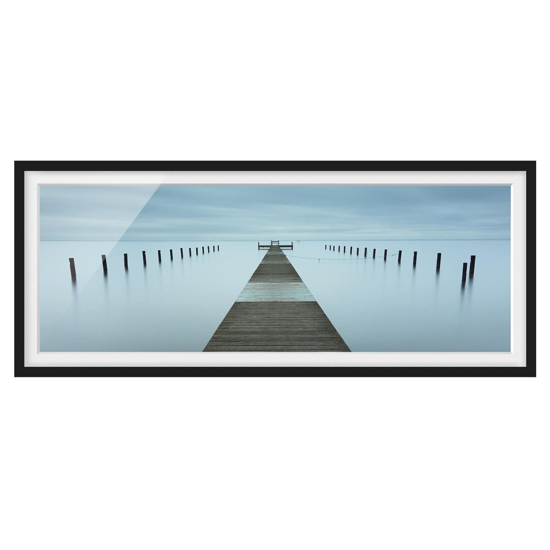 Bild mit Rahmen - Pier in Schweden - Panorama-Landschaft - B