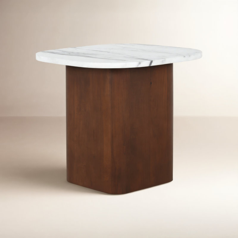Table d'appoint Cealain, marbre blanc Calacatta