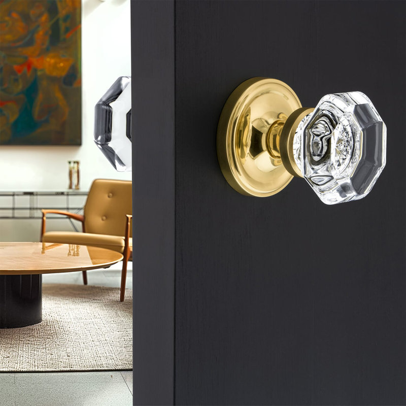 Classic Rosette with Waldorf Door Knob, 2-3/8”, Polished Brass