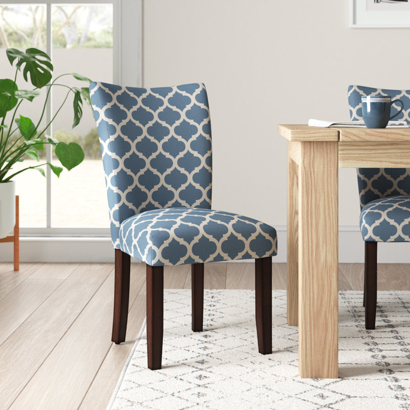 Chaise rembourrée en bois massif Lancaster, Bleu héritage