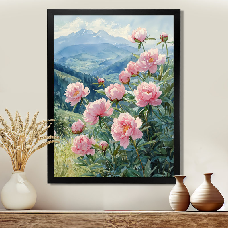 Barras - Floral Canvas Prints, H 32 po x l 24 po, Noir, noir, noir, noir, Reproduction encadrée d'une seule photo