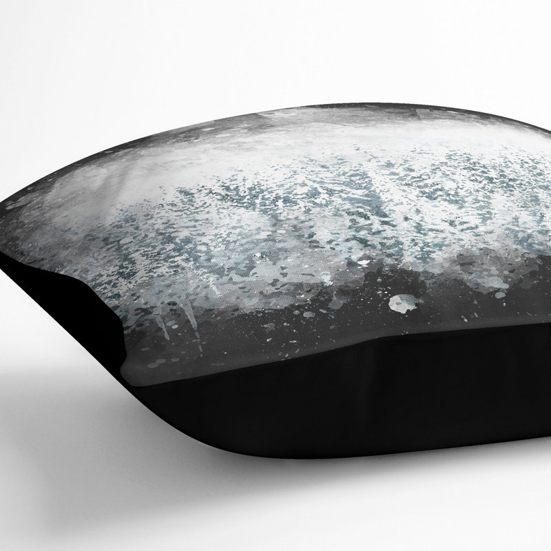 Winter Forest Paint Splash Cushion with Filling, 55cm H x 55cm W x 20cm D, Black