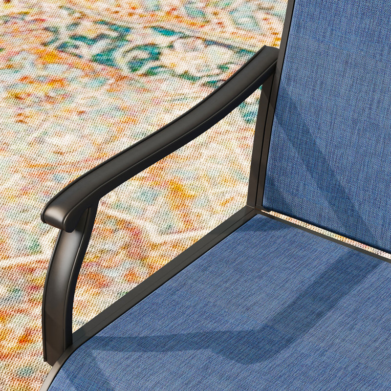 Fauteuil de patio pivotant Tylo, Bleu / Noir