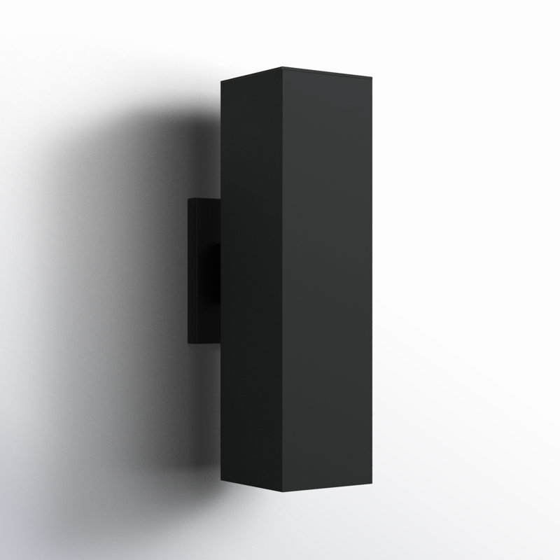Medium Two Light Outdoor Wall Lantern, 18.5" H x 5" W x 7.75" D, Black, No