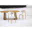 Table de salle à manger extensible en bois massif + ensemble de 2 coussins beiges en hêtre