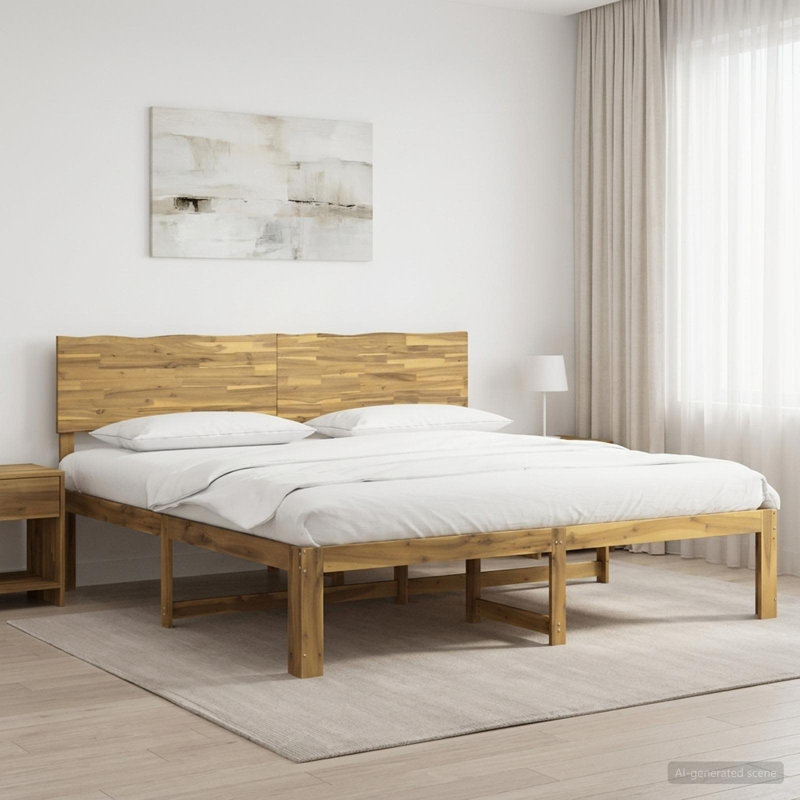 Solid Wood Bed Frame, Super King (6'), White