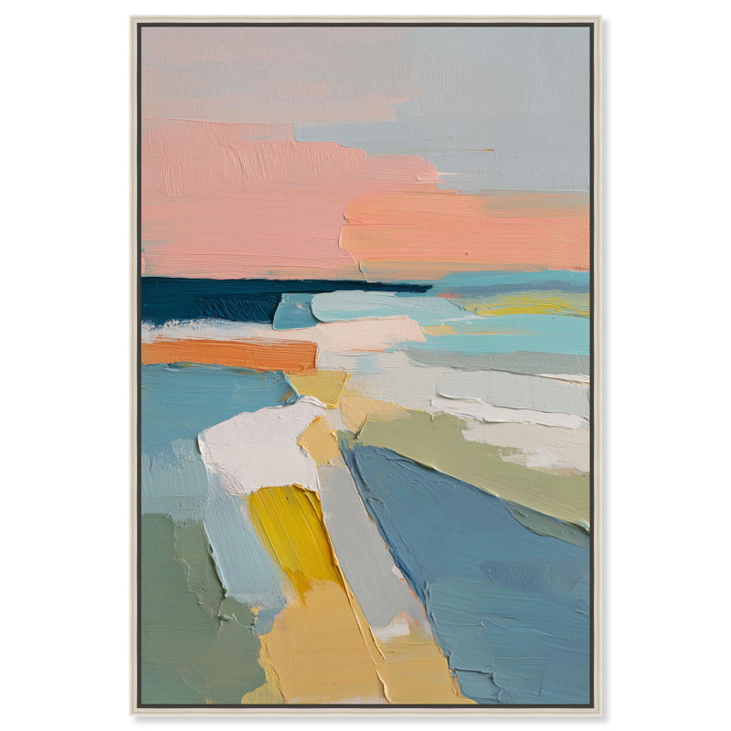 Grande décoration murale Pastel Fields III par Art Remedy, cadre argenté, 36 x 54, H 55 po x l 37 po, Cadre argenté