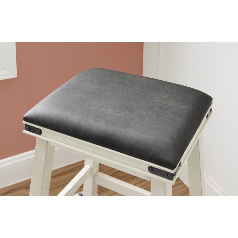 Tabouret de bar et de comptoir Raymond, Tabouret de bar (siège d’une hauteur de 30 po), Blanc cassé/gris