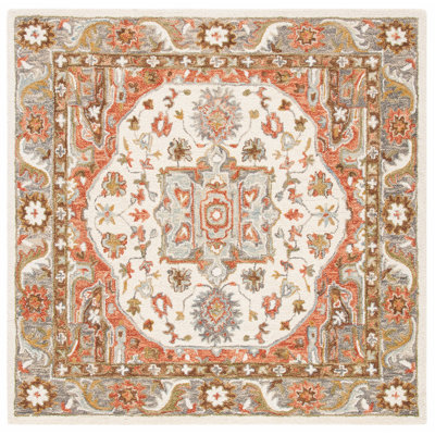 Marchesini Oriental Handmade Tufted Wool Ivory/Red Area Rug