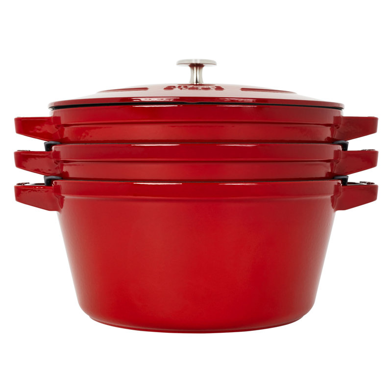 La Cocotte Stackable Set Large, Cast Iron, Cherry