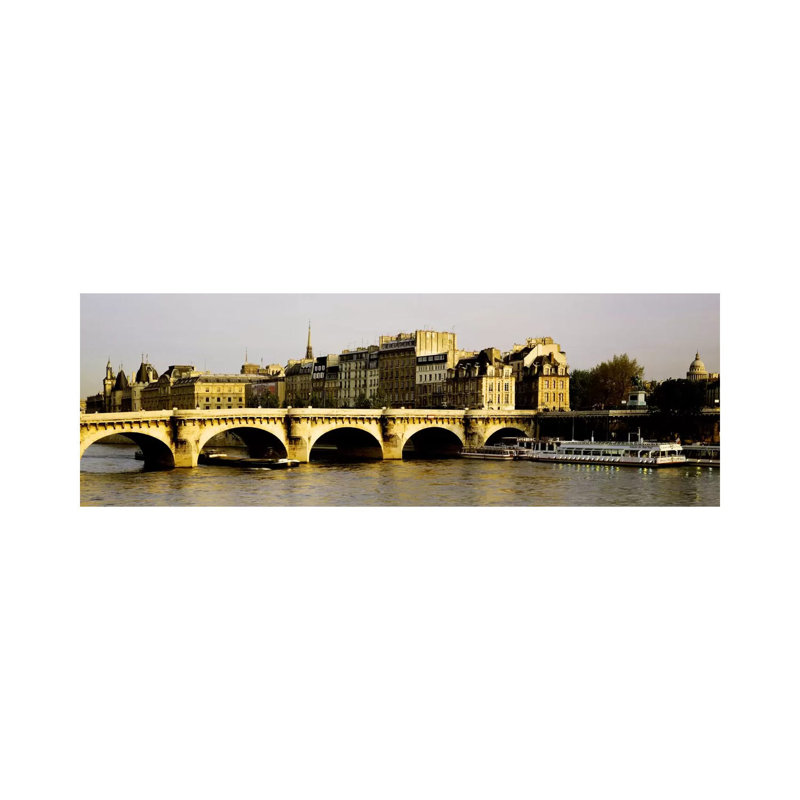 Pont Neuf with Ile De La Cite in the Background, Paris, Ile-De-France, France 1 Piece Wrapped Canvas Panoramic Wall Art