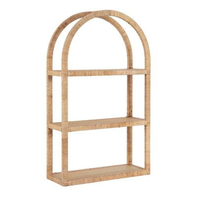 Arched Rattan Wall Shelf