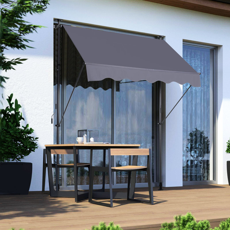 Outdoor Patio Awning - 180g With Rust And Corrosion Resistance 100% Made Adjustable Sun Shade Water For Backyard