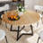 47.2 Inch Round Dining Table for 4-6, Farmhouse Style with Retro Tabletop and Curved Legs, Kitchen Table with Metal Frame, for Dining Room and Family Meals-29940518