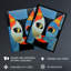 Wall Art Print Pawsitive Vibes Only Blue Abstract Cat Poster Picture