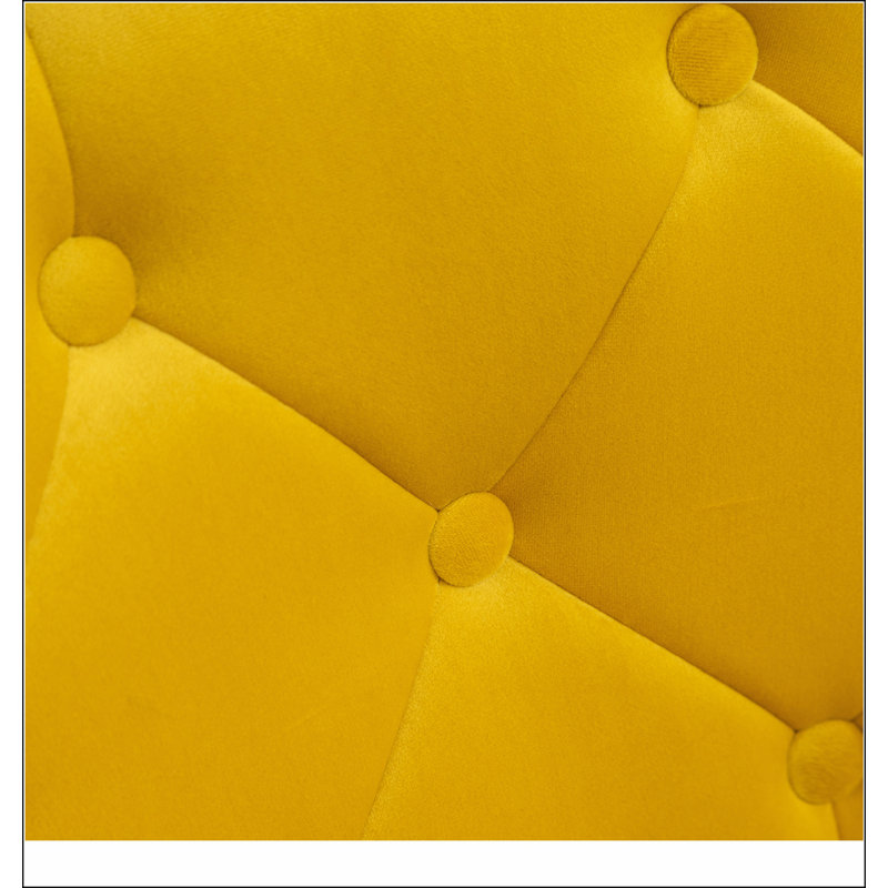 Fauteuil d'appoint pivotant en velours capitonné, Jaune