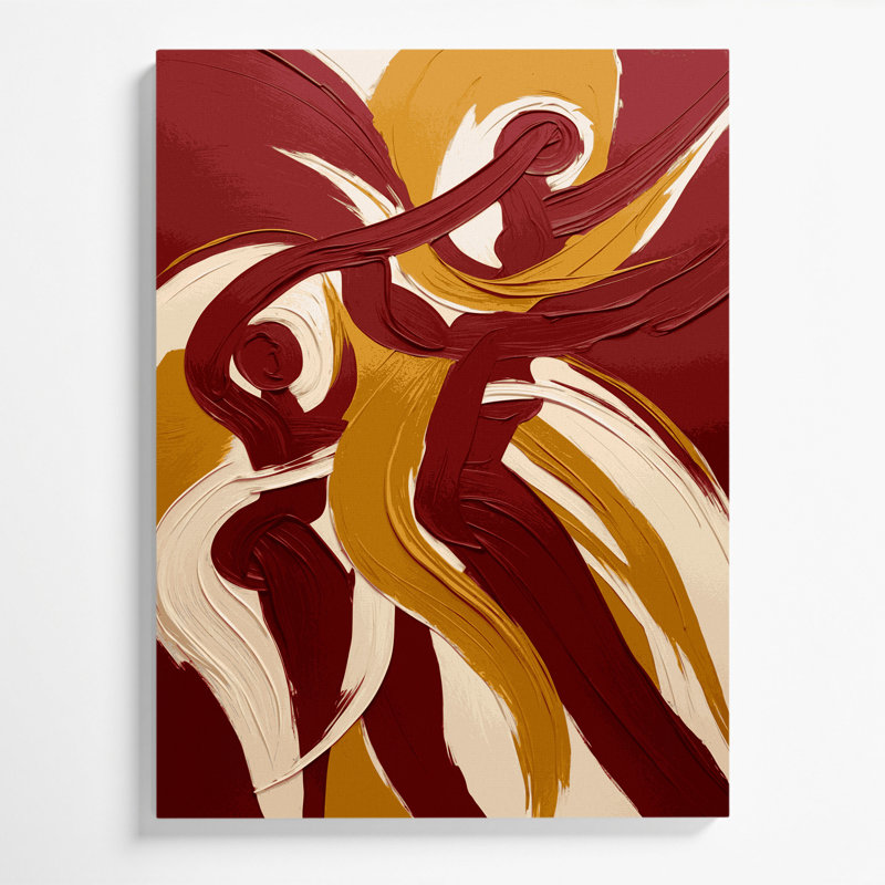 Art mural abstrait sur toile brune, H 24 po x l 20 po