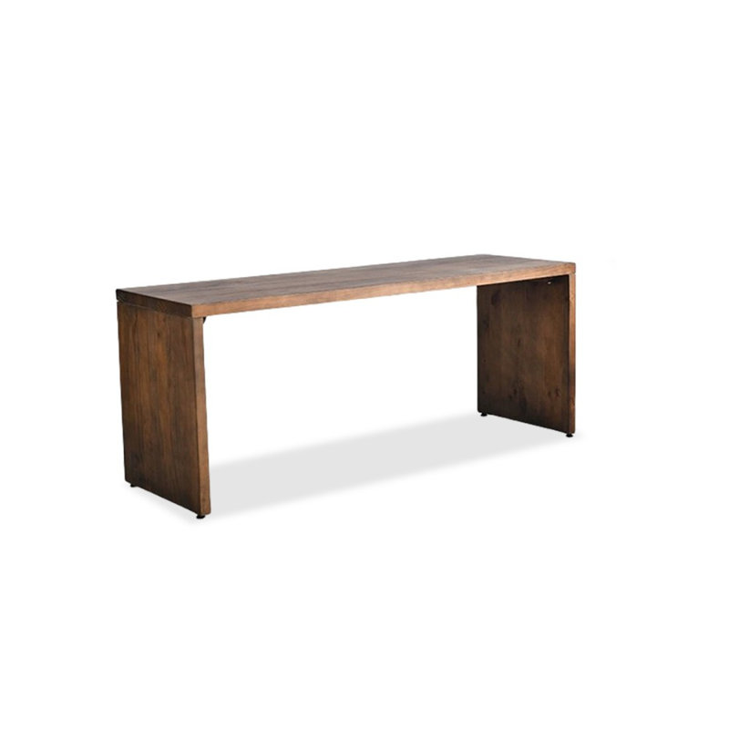 Bureau rectangulaire en bois massif brun foncé, H 29,53 po x l 62,99 po x P 23,62 po