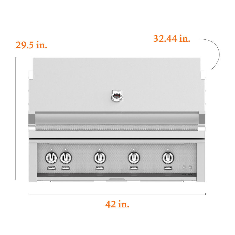 42" Built-In, 4 Trellis Burners, Rotisserie, Natural Gas