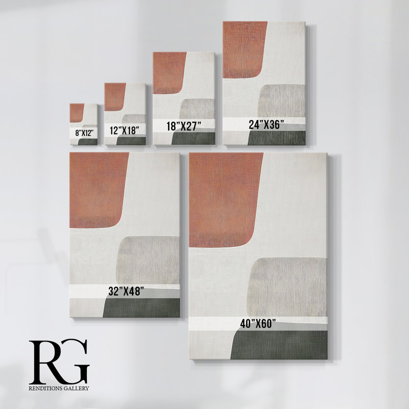 Toile tendue abstraite CXC Gallery - prête à être accrochée - fabriquée aux États-Unis, H 18 po x l 12 po