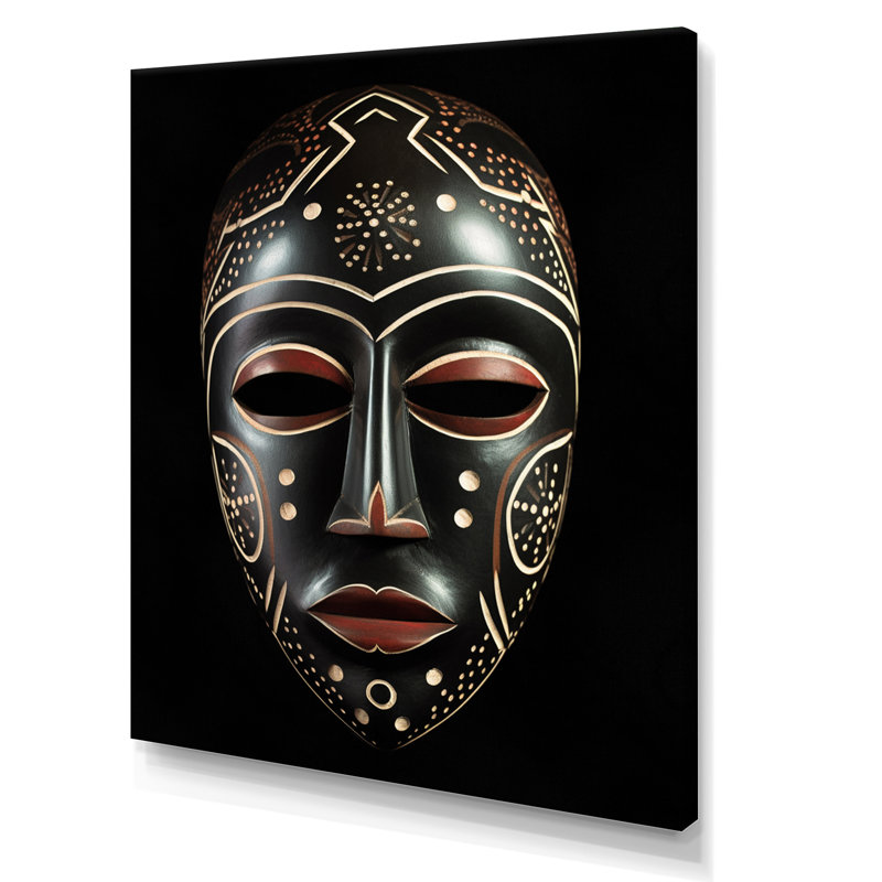 «Ethnical Traditional African Mask III», reproduction sur toile, H 40 po x l 30 po x P 1,5 po, Toile tendue