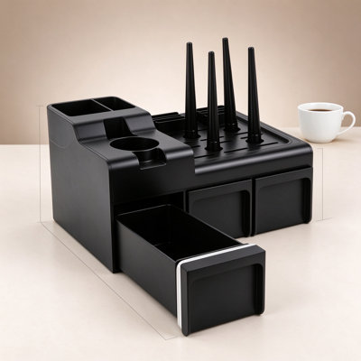 Reusable K-Cup Coffee Station Organizer with Drying Rack, Coffee Pod Maker and Filling Station for Grounds, Filters and Accessories