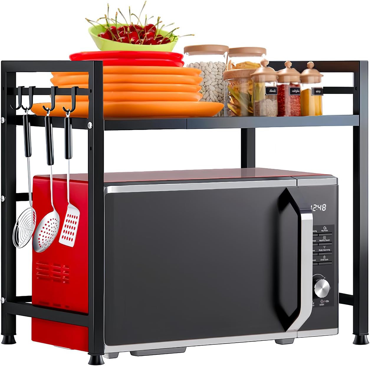 Ebern Designs Mikailyn 25.5'' Standard Baker's Rack with Microwave ...