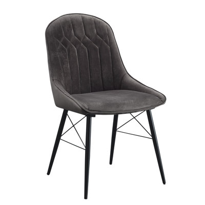 Belview Upholstered Side Chair in Gray and Black (Set of 2)